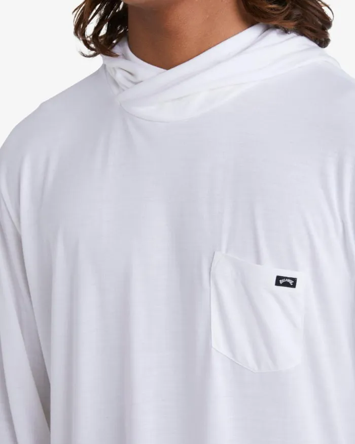 Mens Eclipse Hooded Long Sleeve Surf TShirt White Billabong Knits