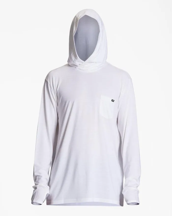 Mens Eclipse Hooded Long Sleeve Surf TShirt White Billabong Knits