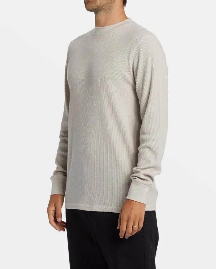 Mens Essential Long Sleeve Thermal Top Stone Billabong TShirts Mens Essential Long Sleeve Thermal Top Stone Billabong TShirts