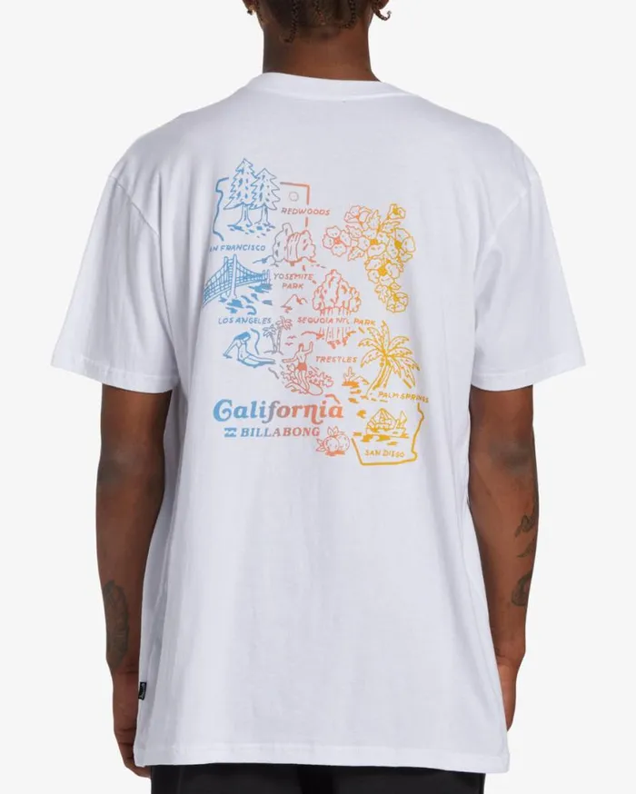 Mens Handkie California Short Sleeve TShirt White Billabong TShirts