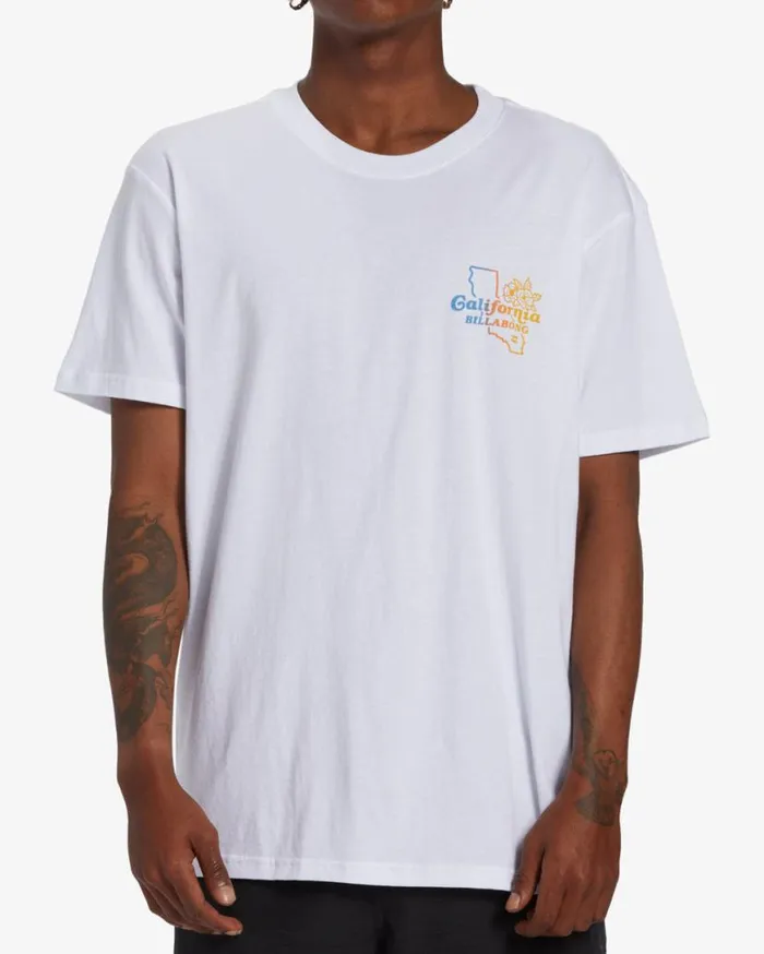 Mens Handkie California Short Sleeve TShirt White Billabong TShirts