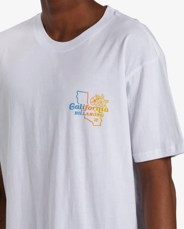 Mens Handkie California Short Sleeve TShirt White Billabong TShirts