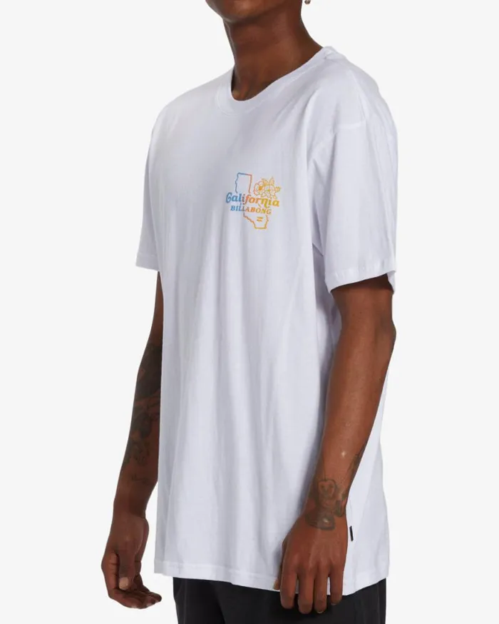 Mens Handkie California Short Sleeve TShirt White Billabong TShirts