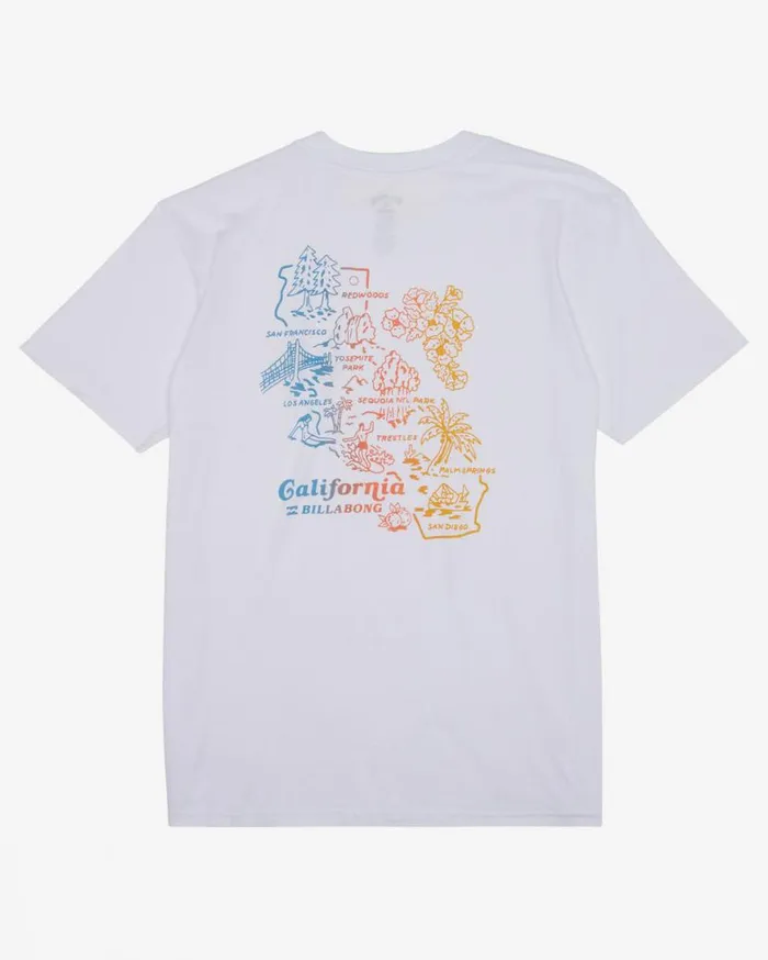 Mens Handkie California Short Sleeve TShirt White Billabong TShirts