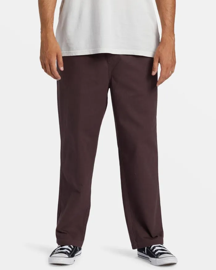 Mens Larry Elastic Waist Pants Plum Billabong Jeans and Pants