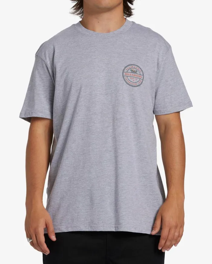Mens Rotor California Short Sleeve TShirt Grey Heather Billabong TShirts Mens Rotor California Short Sleeve TShirt Grey Heather Billabong TShirts