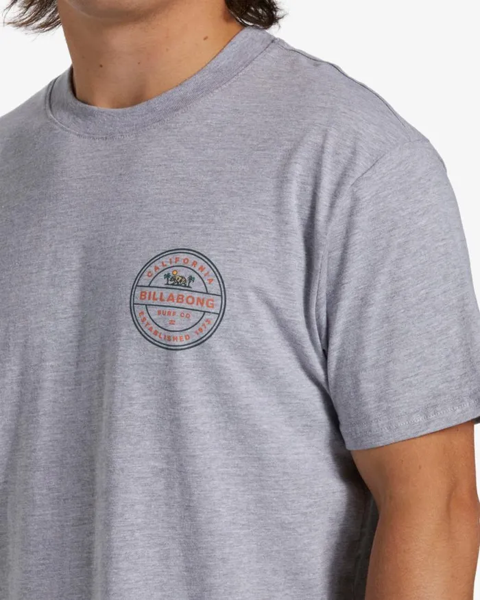 Mens Rotor California Short Sleeve TShirt Grey Heather Billabong TShirts Mens Rotor California Short Sleeve TShirt Grey Heather Billabong TShirts