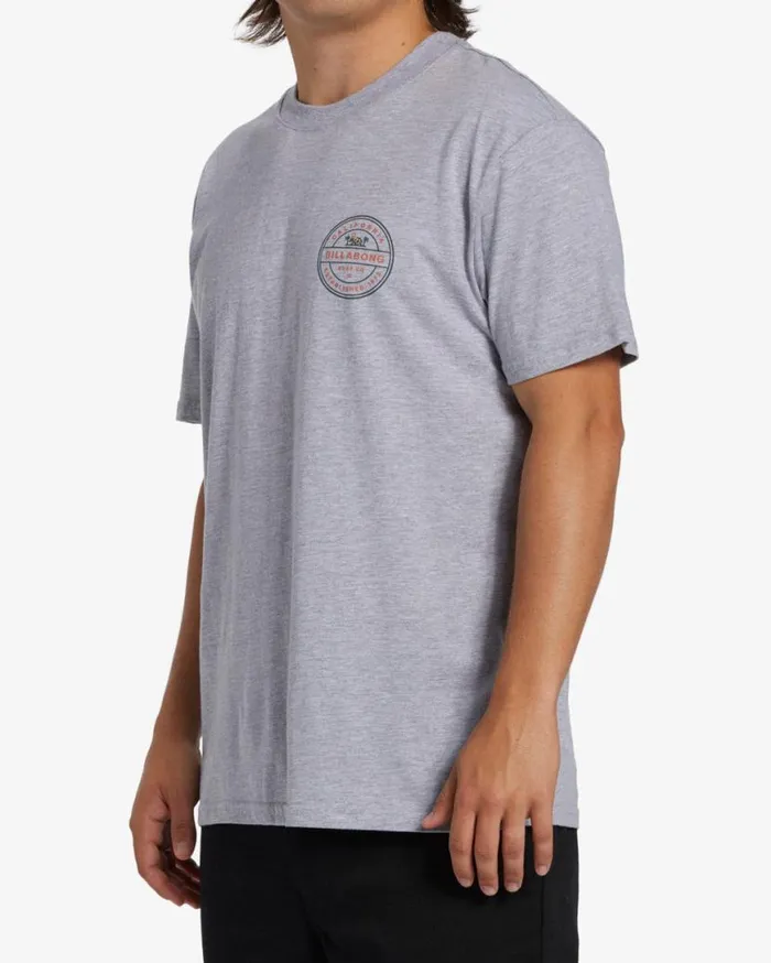 Mens Rotor California Short Sleeve TShirt Grey Heather Billabong TShirts Mens Rotor California Short Sleeve TShirt Grey Heather Billabong TShirts