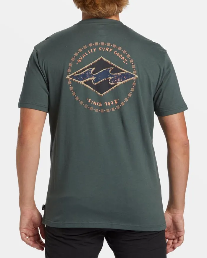 Mens Rotor Diamond TShirt Slate Green Billabong TShirts