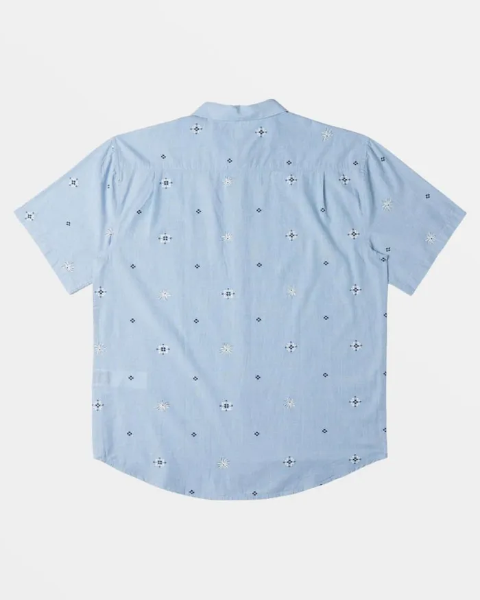 Mens Sundays Mini Short Sleeve Shirt Smoke Blue Billabong Shirts