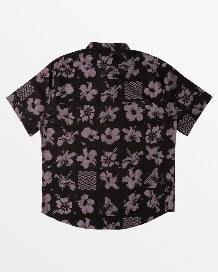 Mens Sundays Short Sleeve Shirt Purple Ash Billabong Shirts