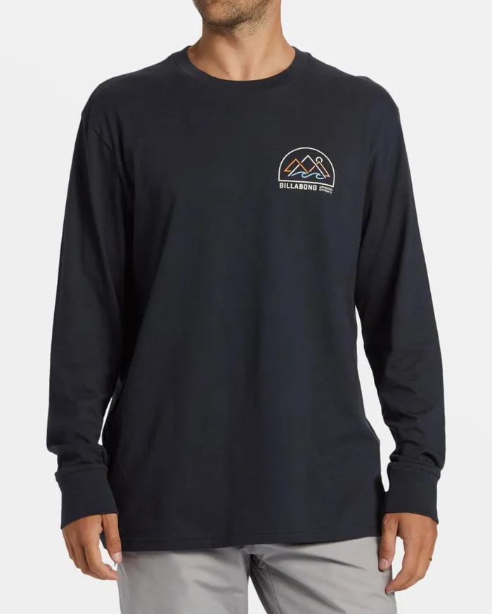 Mens Sundown Long Sleeve Tshirt Washed Black Billabong TShirts Mens Sundown Long Sleeve Tshirt Washed Black Billabong TShirts