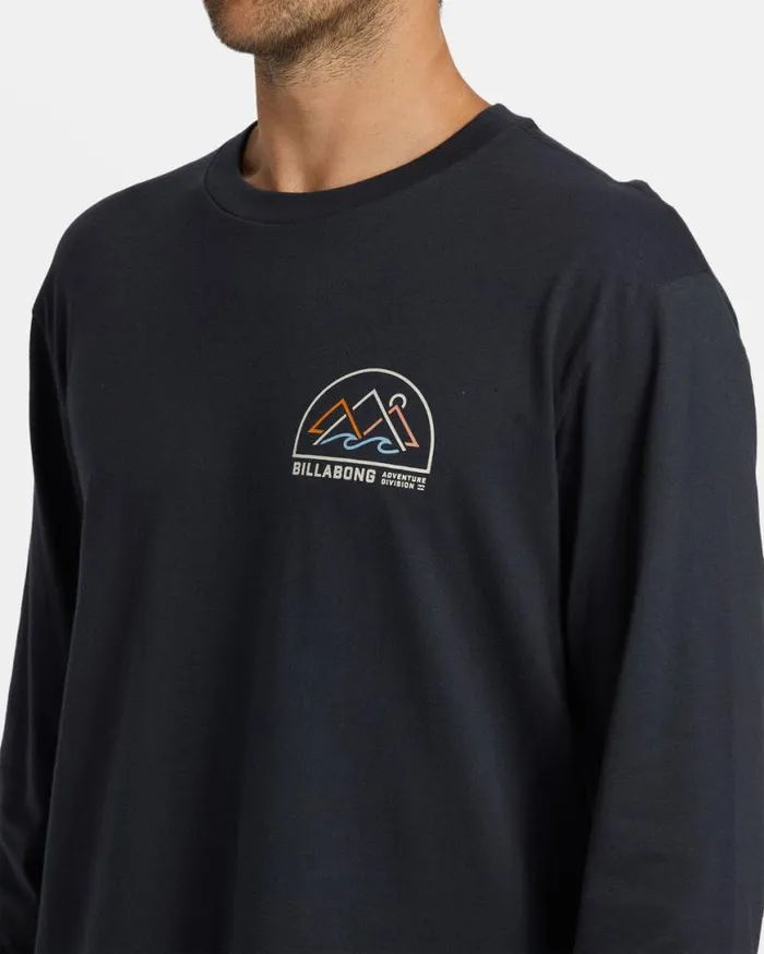 Mens Sundown Long Sleeve Tshirt Washed Black Billabong TShirts Mens Sundown Long Sleeve Tshirt Washed Black Billabong TShirts