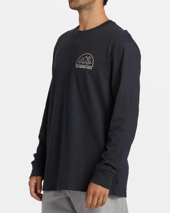 Mens Sundown Long Sleeve Tshirt Washed Black Billabong TShirts Mens Sundown Long Sleeve Tshirt Washed Black Billabong TShirts