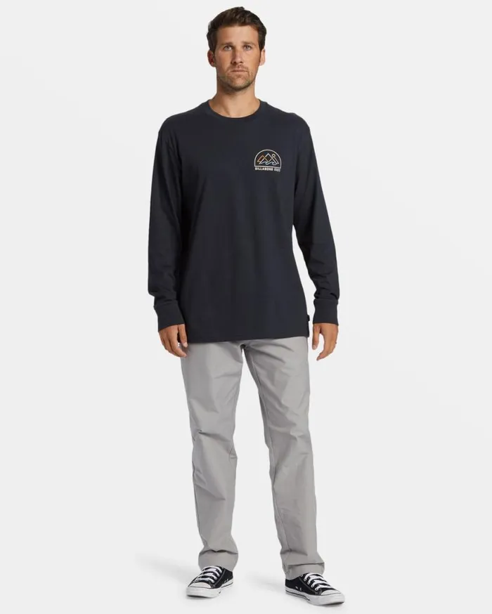 Mens Sundown Long Sleeve Tshirt Washed Black Billabong TShirts Mens Sundown Long Sleeve Tshirt Washed Black Billabong TShirts