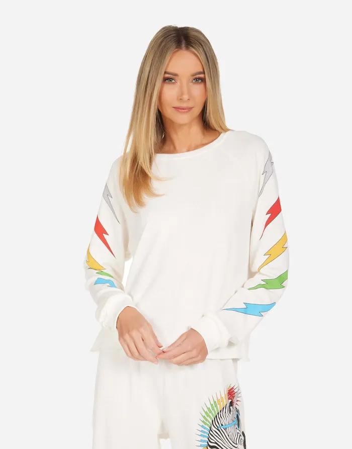 Meredith Lightning Zebra Milk Women039s Lauren Moshi Long Sleeve