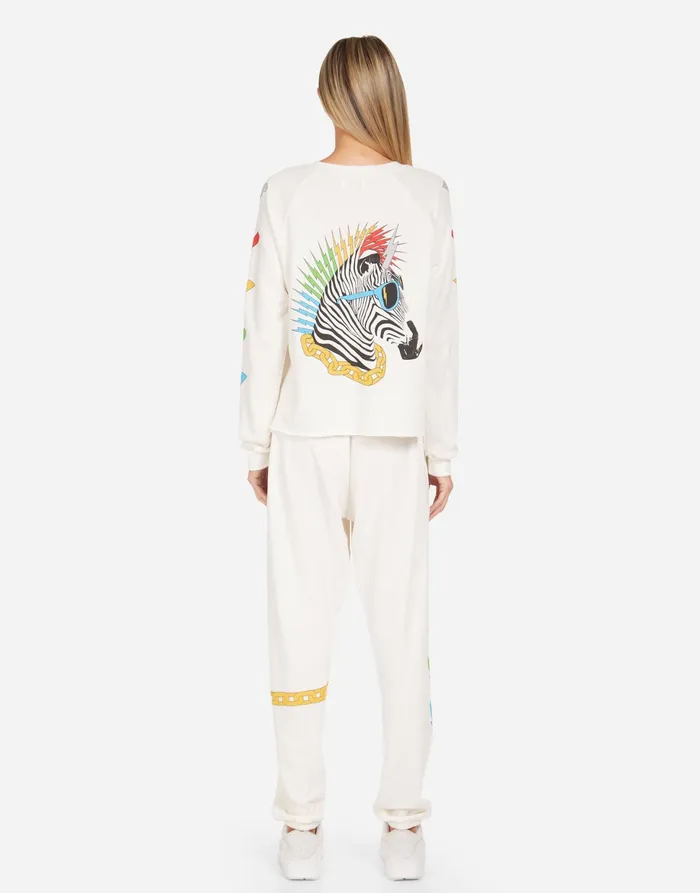 Meredith Lightning Zebra Milk Women039s Lauren Moshi Long Sleeve