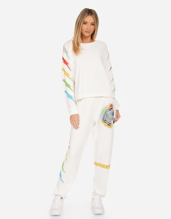 Meredith Lightning Zebra Milk Women039s Lauren Moshi Long Sleeve