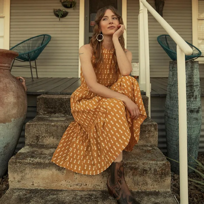 Midi Women Stetson Aztec Dress Yellow