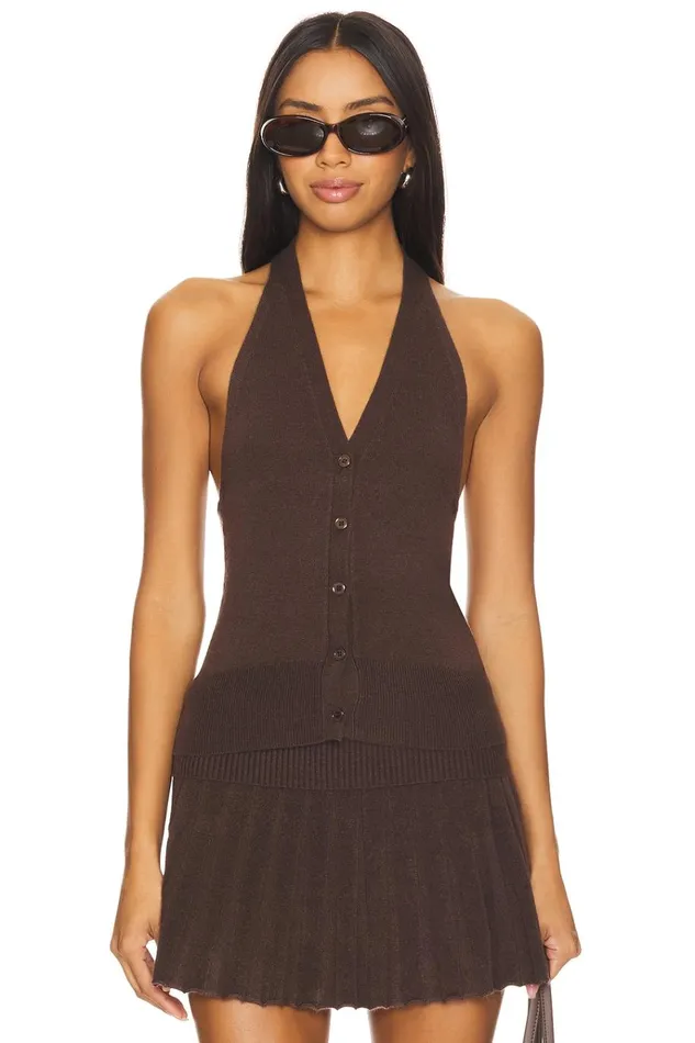 Milana Vest Brown Women Lovers Friends Tops