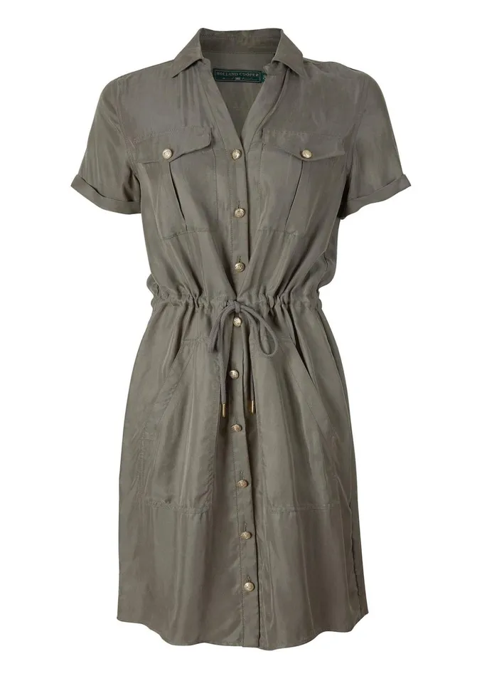 Military Shirt Dress Misty Khaki Women Holland Cooper Dresses