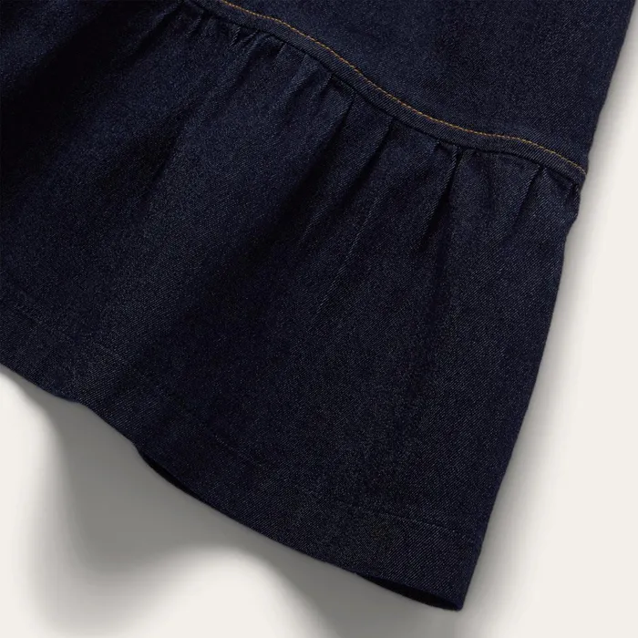 Mini Women Stetson Dark Denim Dress With Contrast Top Stitching Blue