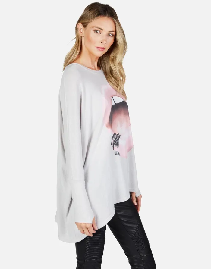 Mira X Pink Lip Piercing Cloud Women039s Lauren Moshi Long Sleeve