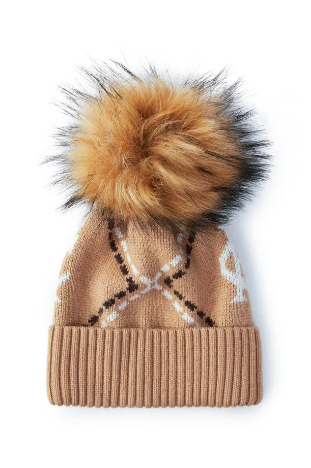 Monogram Bobble Hat Caramel Women Holland Cooper Hats