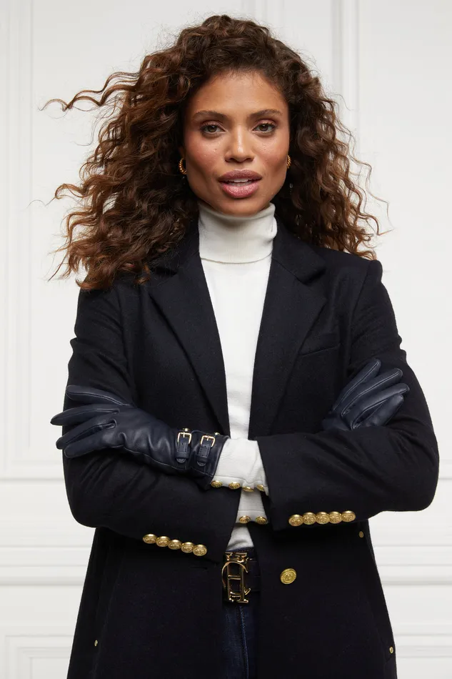 Monogram Leather Gloves Ink Navy Women Holland Cooper Gloves Monogram Leather Gloves Ink Navy Women Holland Cooper Gloves