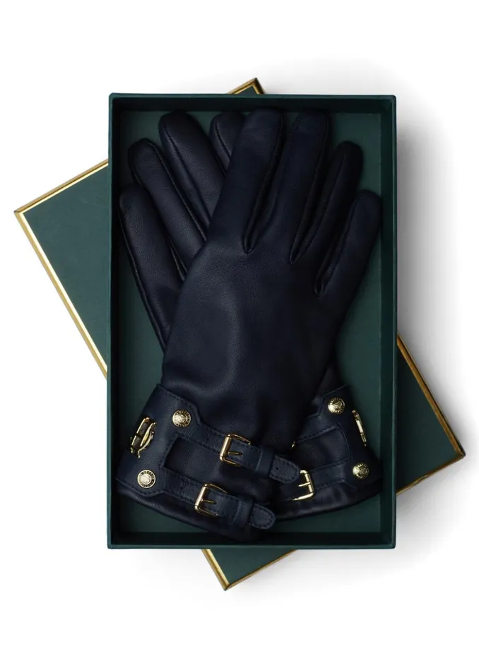 Monogram Leather Gloves Ink Navy Women Holland Cooper Gloves Monogram Leather Gloves Ink Navy Women Holland Cooper Gloves
