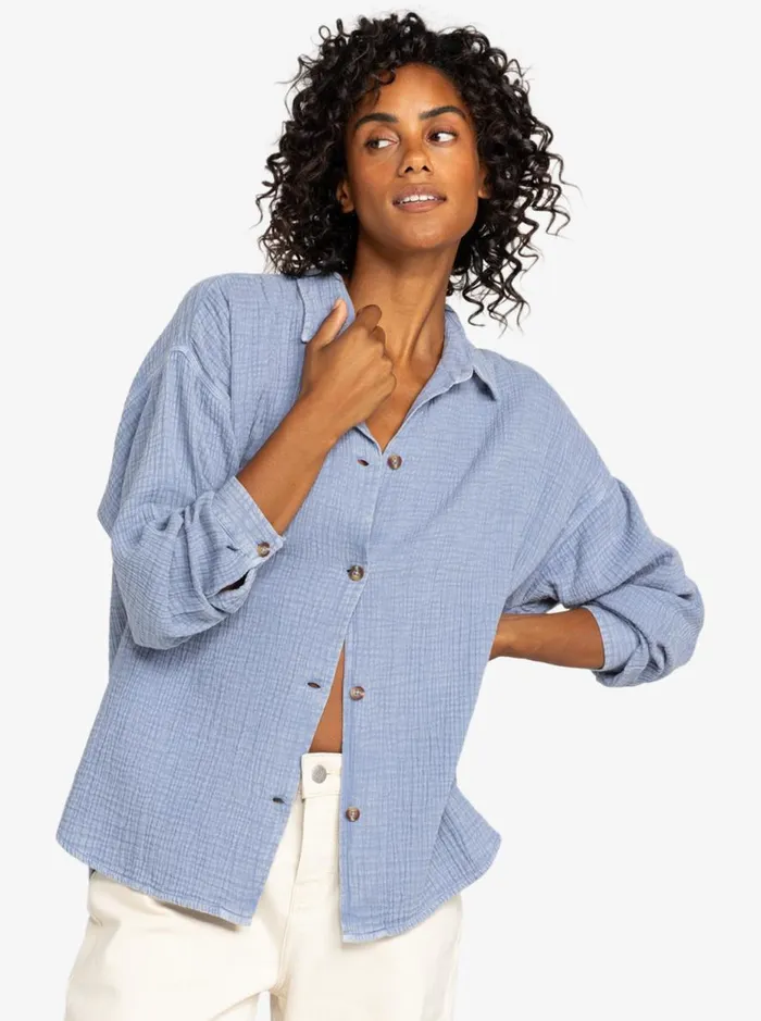 Morning Time 8211 Long Sleeves Shirt Infinity Blue Women Roxy Shirts