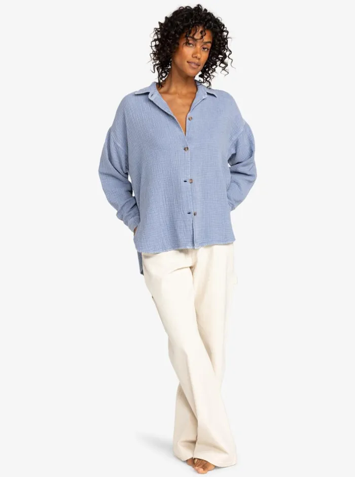 Morning Time 8211 Long Sleeves Shirt Infinity Blue Women Roxy Shirts