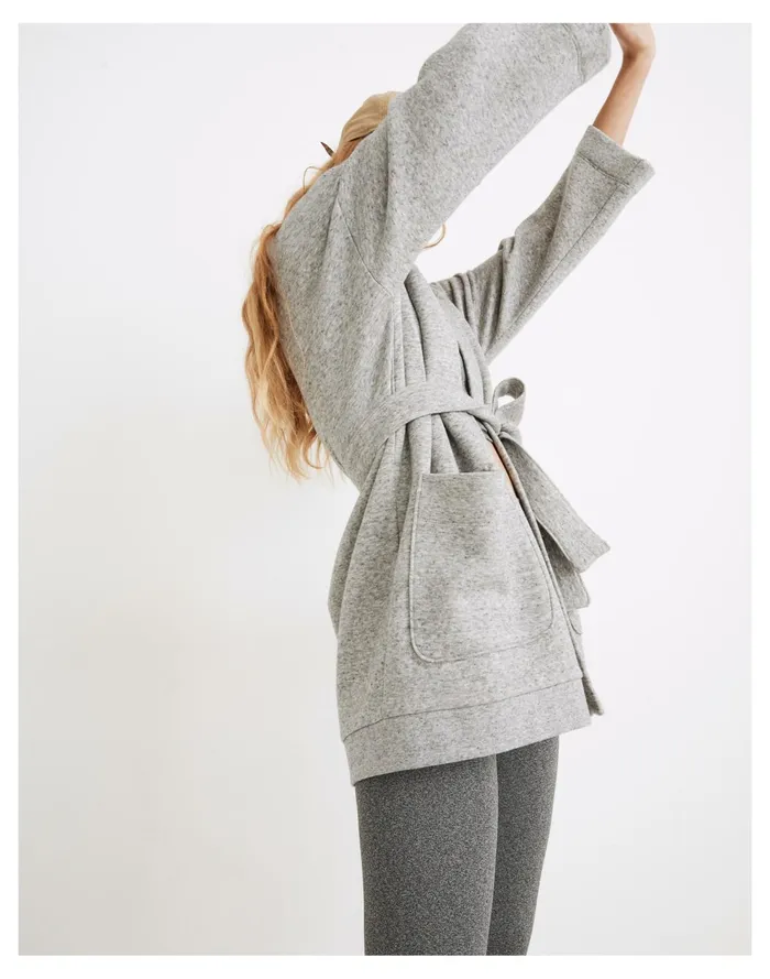 MWL Betterterry Wrap Sweatshirt Jacket Hthr Pepper Women Madewell MWL Athleisure MWL Betterterry Wrap Sweatshirt Jacket Hthr Pepper Women Madewell MWL Athleisure