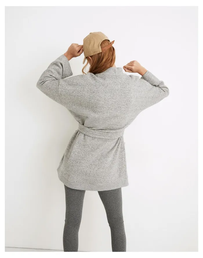 MWL Betterterry Wrap Sweatshirt Jacket Hthr Pepper Women Madewell MWL Athleisure MWL Betterterry Wrap Sweatshirt Jacket Hthr Pepper Women Madewell MWL Athleisure
