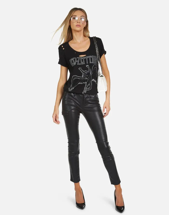 Myra Led Zeppelin Outline Black Women039s Lauren Moshi Short Sleeve