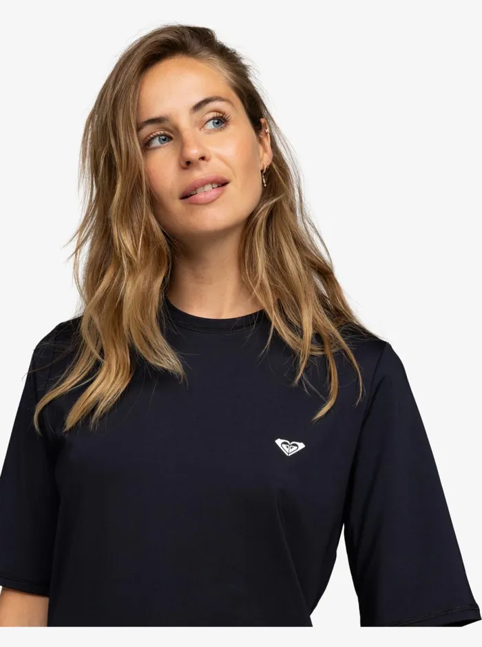 New Enjoy Waves 8211 Short Sleeve UPF 50 Surf TShirt Anthracite Women Roxy Rash Vests and Surf Tees