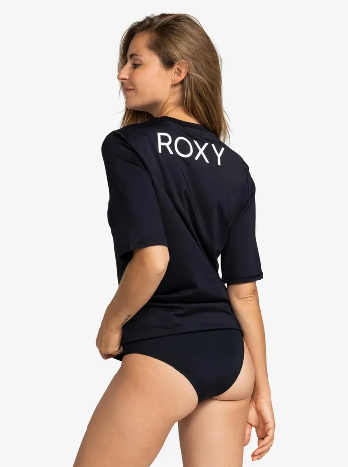 New Enjoy Waves 8211 Short Sleeve UPF 50 Surf TShirt Anthracite Women Roxy Rash Vests and Surf Tees