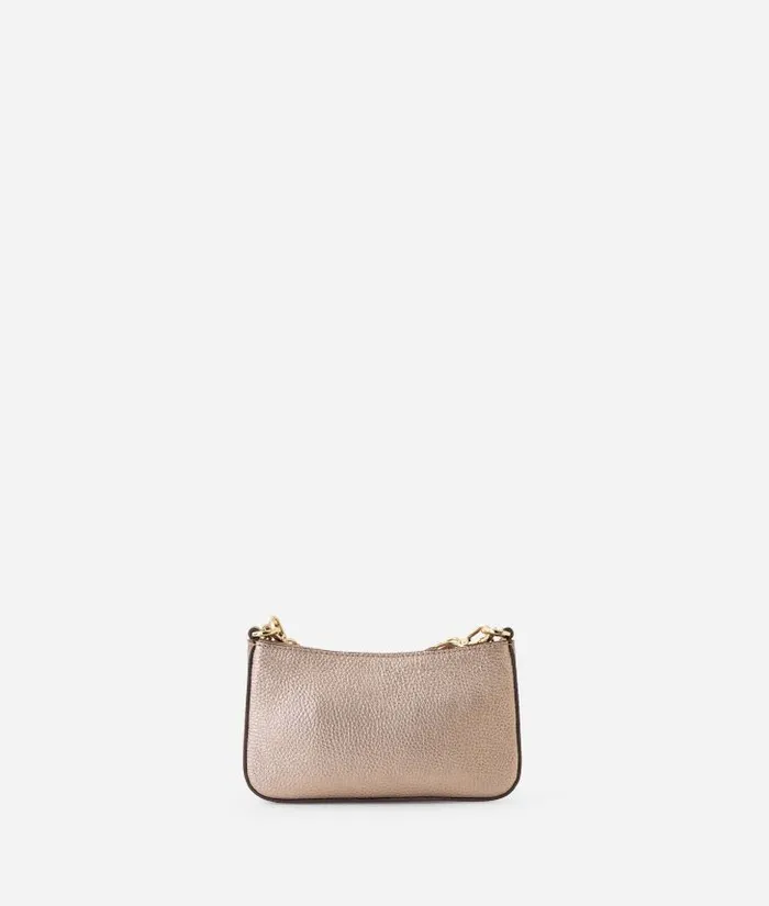 New Moon Leather Pouch With Chain And Crossbody Strap Rose Gold Woman Alviero Martini Mini Bags and Pouches