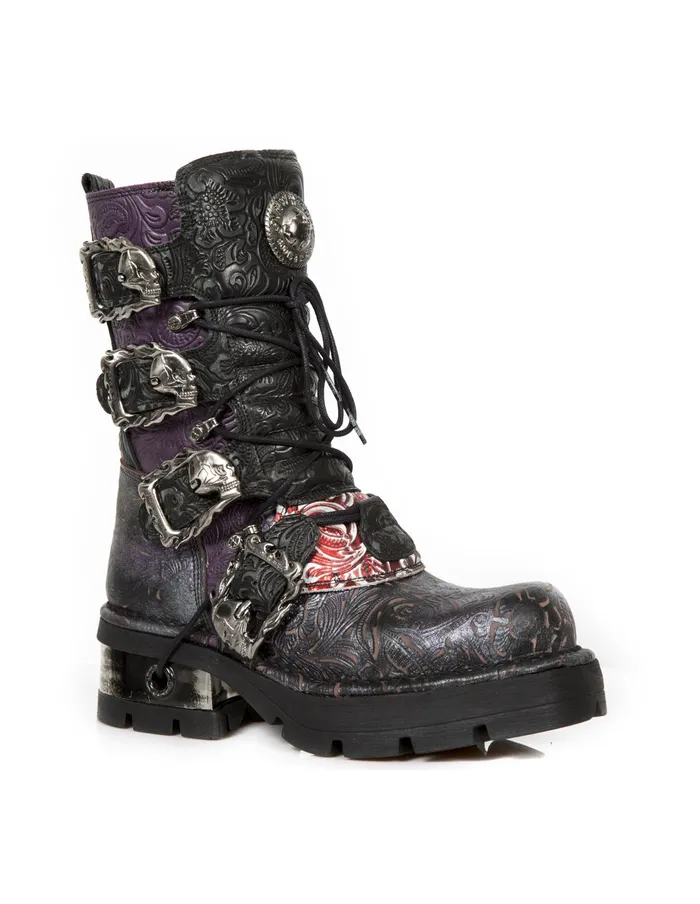 New Rock Military WomenMen Boot Metallic M373Cz79 New Rock Military WomenMen Boot Metallic M373Cz79