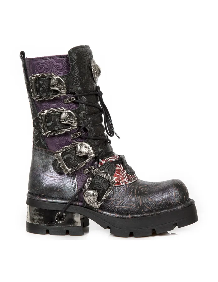 New Rock Military WomenMen Boot Metallic M373Cz79 New Rock Military WomenMen Boot Metallic M373Cz79