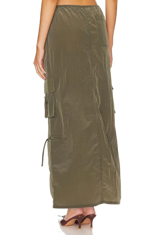Noah Maxi Skirt Olive Green Women Lovers Friends Skirts