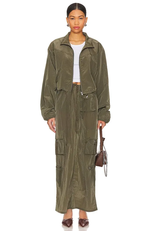 Noah Maxi Skirt Olive Green Women Lovers Friends Skirts