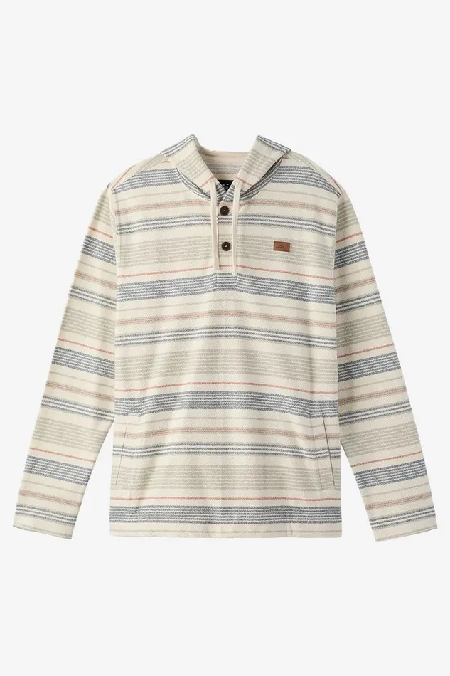 O039NEILL BAVARO STRIPE PONCHO PULLOVER FLEECE Cream Men Clothing