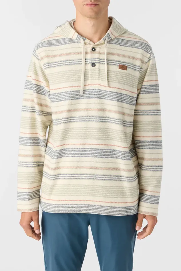 O039NEILL BAVARO STRIPE PONCHO PULLOVER FLEECE Cream Men Clothing