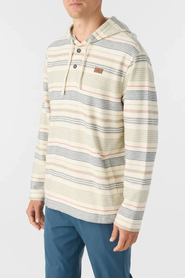 O039NEILL BAVARO STRIPE PONCHO PULLOVER FLEECE Cream Men Clothing