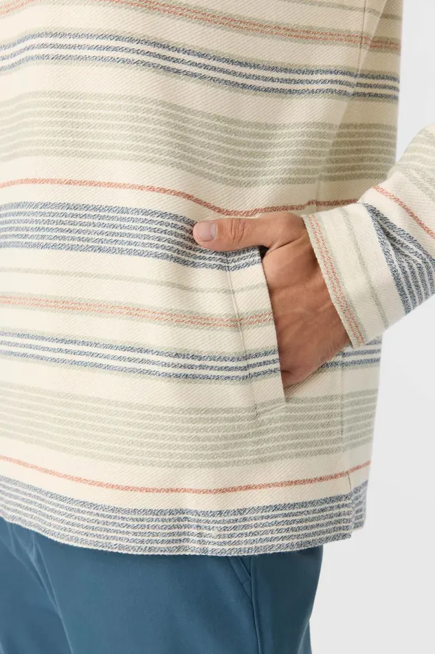O039NEILL BAVARO STRIPE PONCHO PULLOVER FLEECE Cream Men Clothing
