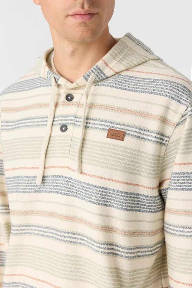 O039NEILL BAVARO STRIPE PONCHO PULLOVER FLEECE Cream Men Clothing