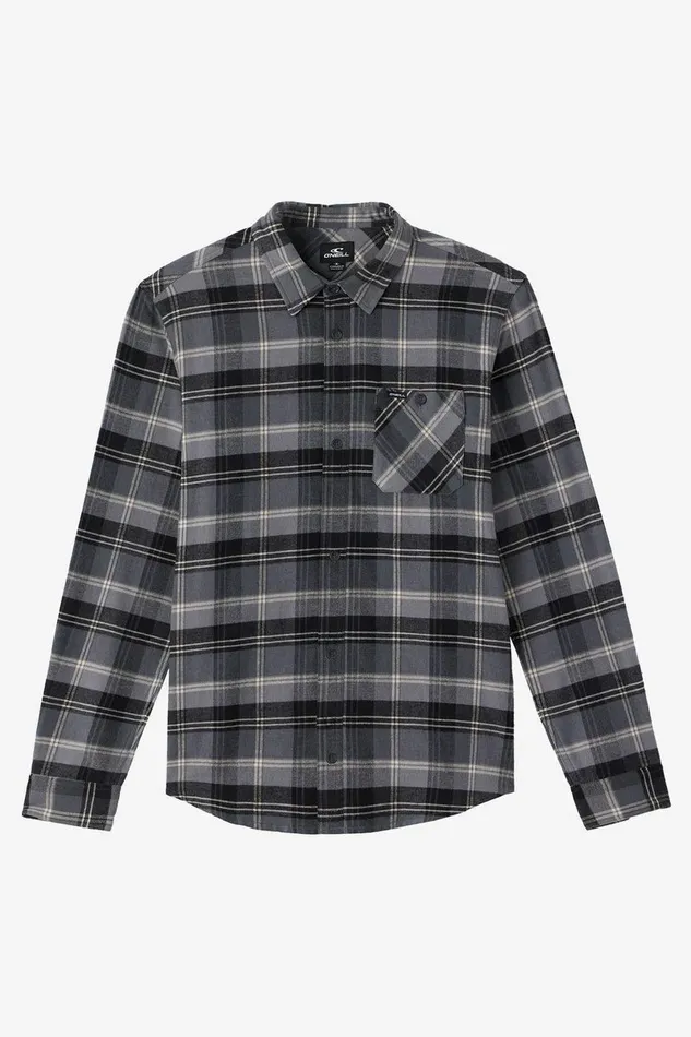 O039NEILL BOY039S REDMOND PLAID LONG SLEEVE SHIRT Graphite Kids Boy039S Clothing