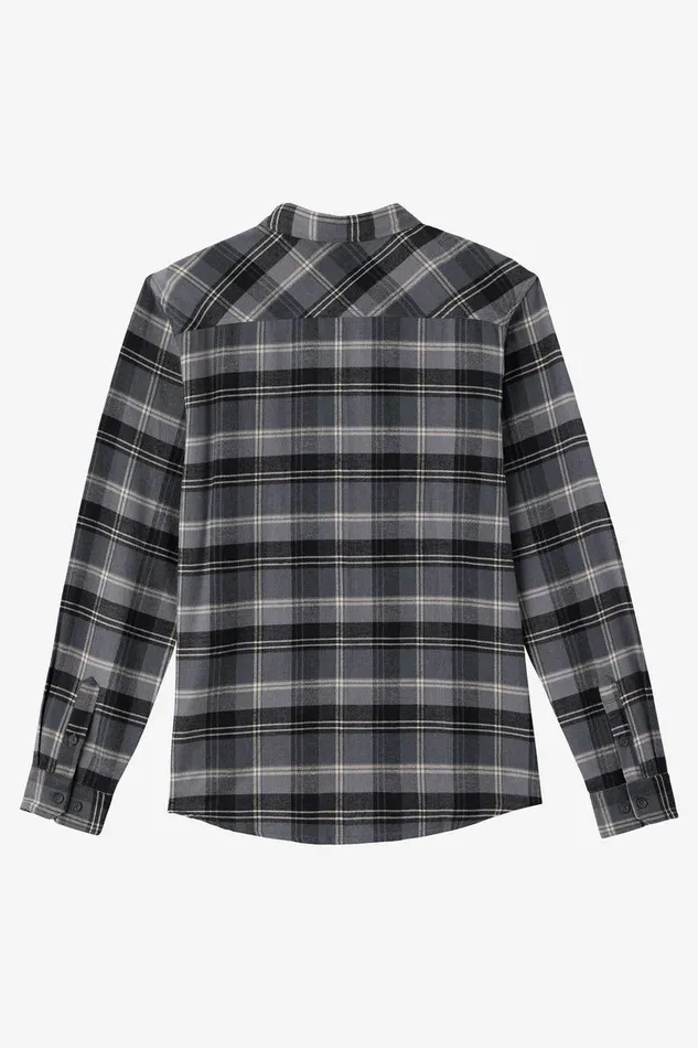 O039NEILL BOY039S REDMOND PLAID LONG SLEEVE SHIRT Graphite Kids Boy039S Clothing