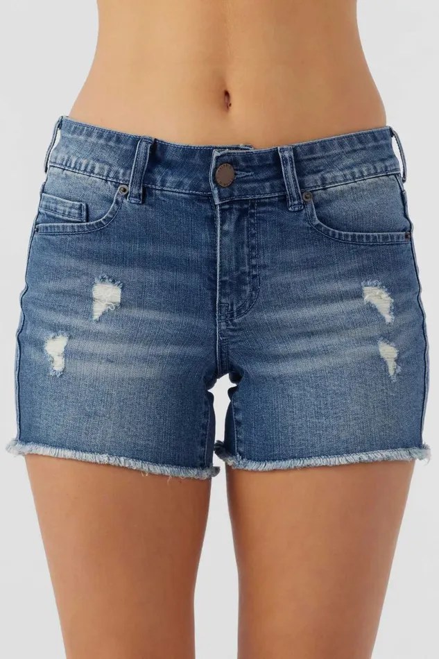 O039NEILL CODY DENIM SHORTS Blue Grass Wash Women Clothing